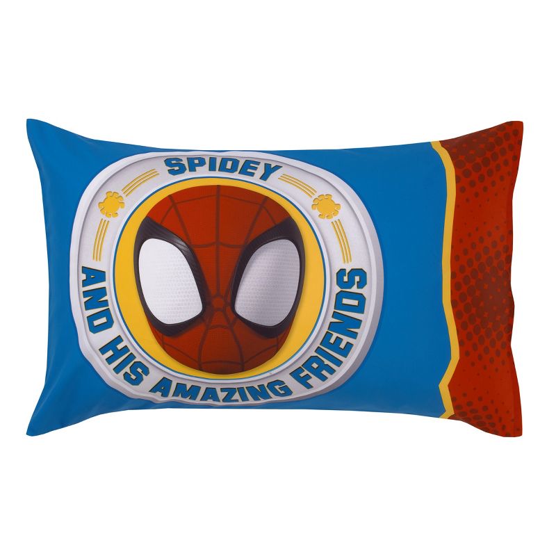 Marvel Spidey and His Amazing Friends Blue, Red, Yellow, and Green, Team Up 4 Piece Toddler Bed Set, 5 of 9