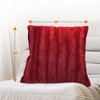 Cheer Collection Luxurious Faux Fur Throw Pillows Set of 2 - Maroon (26" x 26") - 3 of 4