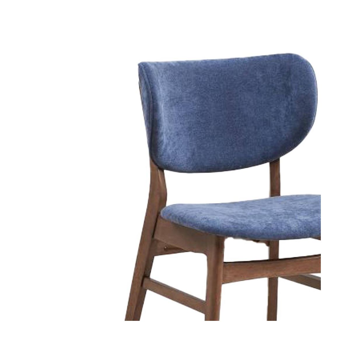 Acme Furniture Bevis Dining Chair Blue Fabric/Walnut Finish - thumbnail 2