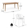 7-Piece Expandable Outdoor Dining Set, Acacia Wood Oblong Extendable Dining Table and 6 Stackable Chairs – Cuddlewood - 4 of 4