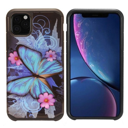 Download Insten Butterfly Hard Dual Layer Plastic Tpu Case For Apple Iphone 11 Blue By Eagle Target
