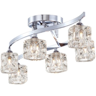 Chrome and Crystal LED Semi-Flush Mount Ceiling Light