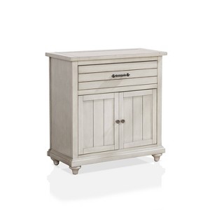 Longo Hallway Cabinet Antique White - HOMES: Inside + Out: Transitional Style, MDF & Birch, Storage Capacity - 1 of 4