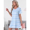 INSPIRE CHIC Women's Nightgown Short Sleeve Printed Sleepwear Sleepshirts Cute Night Shirts Soft Stretchy Pajama Dress - 3 of 4