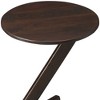 HomeRoots 20" Dark Brown Solid Wood Angled Pedestal Round End Table - 4 of 4