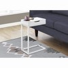 Monarch Specialties Accent Table C-Shaped End Side Snack Storage Drawer Living Room Bedroom Metal Laminate White Contemporary Modern - 2 of 4