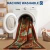 4x6FT Modern Washable Area Rug for Living Room, Vintage Floral Floor Rug with Non Slip Backing, Low Pile Stain Resistant Soft Carpet for Home - 4 of 4
