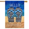 Hello Summer Flip Flops Burlap House Flag 40" x 28" Briarwood Lane - 2 of 4