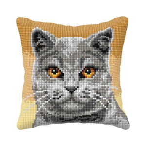 Orchidea Cushion cross stitch kit British shorthair 99070 : Target