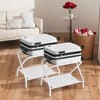 Luggage Rack with Fabric Storage Shelf, Suitcase Stands, Luggage Stand, Foldable Steel Frame, Holds up to 110 lb, 27.2 x 15 x 20.5 Inches - 3 of 4