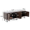 66'' Functional 4-Door Sideboard Storage Cabinet with Adjustable Shelves, Buffet Accent Cabinet TV Stand - ModernLuxe - 3 of 4
