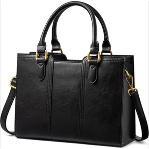 Vintage Leather Shoulder, Small Ladies Satchel Tote Purse Top Handle Crossbody Bag - 1 of 4