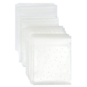 Wrapables Transparent Self-Adhesive 4" x 4" Candy and Cookie Bags, Favor Treat Bags for Parties and Wedding (200pcs), White Dots - 1 of 4