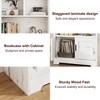 Wooden Modern Storage Rack, Farmhouse Bookshelf, White Bookcase with Door, Bedroom Storage, for Bedroom, Living Room, Home, Office - 4 of 4