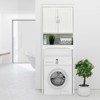 Tangkula Over the Toilet Storage Rack Bathroom Space Saver Cabinet W/ Double Doors - 3 of 4