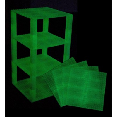 Strictly Briks Classic Stackable Baseplates, Building Bricks For Towers, Shelves, and More, 100% Compatible with All Major Brands, Glow in The Dark