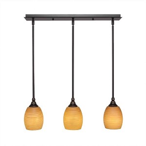 Toltec Lighting Any 3 - Light Chandelier in  Dark Granite with 5" Cayenne Linen Shade - 1 of 1