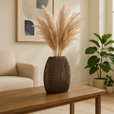 Decorative Ceramic Vase - Sculptural Form for Bedroom, Table, Living Room, or Office Accent - Minimalist Flower Vase Look for Modern House Interiors