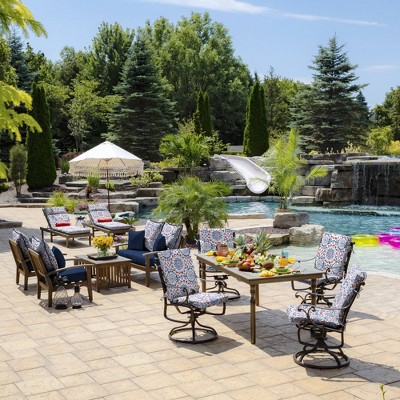 Clark Blue High Back Outdoor Dining Chair Cushion