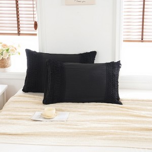 Macrame Tassel Pillowcases – Soft Decorative Pillow Covers with Fringe, Boho Style Deep Pocket Design, Queen/King/Body Options - 1 of 4
