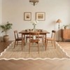 Scalloped Edge Area Rugs for Living Room Bedroom Modern Washable Rug Soft Non Slip Low Pile Accent Carpet - 3 of 4