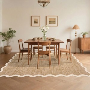 Modern Washable Rug Scalloped Rug with Non Slip Backing - 1 of 4