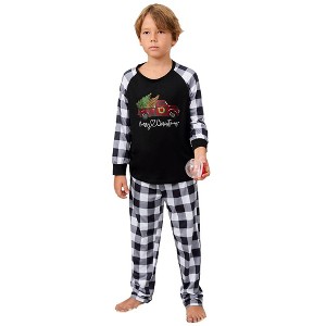 Christmas Pajamas for Family Pjs Matching Sets PlaidShirts Pants Sleepwear Nightwear Women Men Kids - 1 of 4