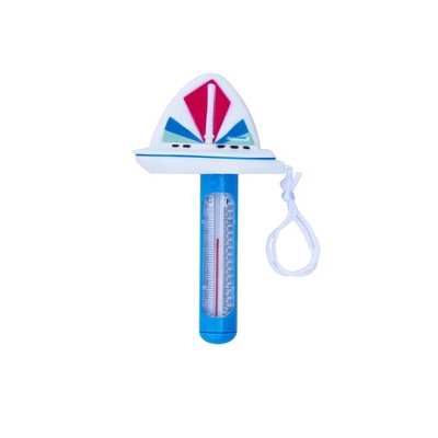 Swimline HydroTools Sail Boat Thermometer for Swimming Pools or Spas 9.5" - Blue/White