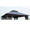 Sevobal Patio Umbrellas Patio Double Roof Gazebo Replacement Canopy Top Fabric For Lawn, Garden, Backyard, Gray, 117"*117"*26.78" - 2 of 4