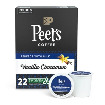 Peet's Coffee Vanilla Cinnamon Flavored Light Roast Coffee  - Keurig K-Cup - 22ct