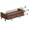 GustoWave 75" PU Leather Futon Sofa Bed,Convertible Loveseat, Adjustable Backrest, Side Pockets, Space-Saving Sleeper Sofa, Brown - 3 of 4