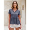 EXLURA Women's Summer Short Sleeve Peplum Babydoll Tops Cute V Neck T Shirts - 3 of 4