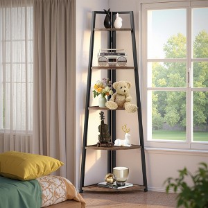 MAYEERTY 5-Tier Corner Shelf, 70" Tall Corner Ladder Shelf Small Bookshelf - 1 of 4
