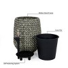 SEVOBAL Planters Self-Watering Wicker Planter with Eco-Friendly Design and Weather Resistant Features, Gray, 13.4"*13.4"*16.5" - 2 of 4