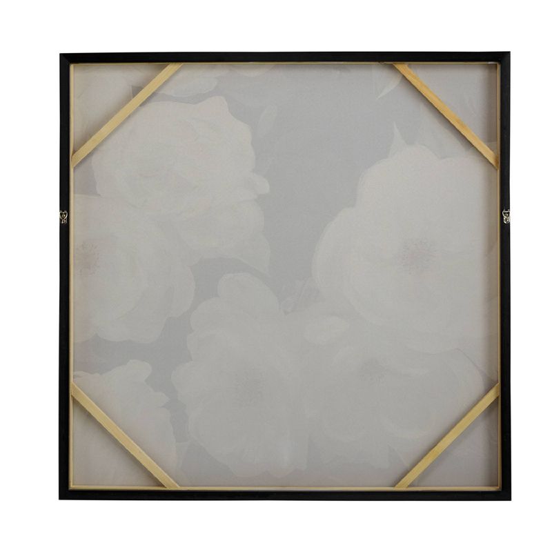 40&#34;x40&#34; Sweet Gardenias Hand Painted Framed Wall Art White/Black/Gold - A&#38;B Home, 6 of 7