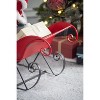 Gulches Large Iron Christmas Sleigh 39x17.7x22"H - Red/Black Distressed Finish, Holiday Decor for Home Yard - 4 of 4