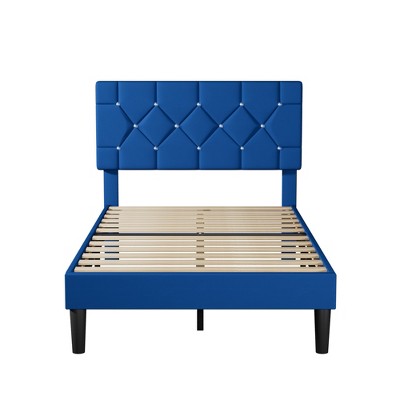 VECELO Queen/Full/Twin Upholstered Platform Bed Frame with Button Tufted Adjustable Headboard