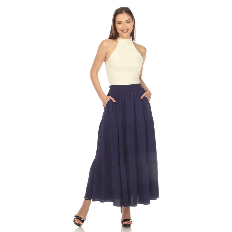 Women's Pleated Tiered Maxi Skirt, 5 of 6