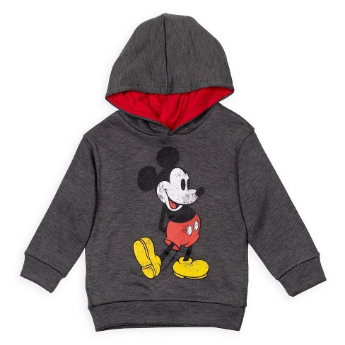 Disney Mickey Mouse Toddler Boys Fleece Hoodie Heather Grey 4t : Target