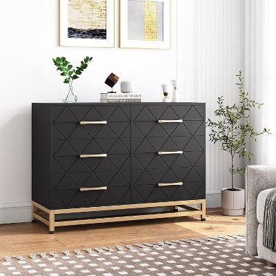 6 Drawer Dresser for Bedroom,TV Stand Dresser, Chest of Drawer Dressers Organizer for Living Room and Hallway Entryway