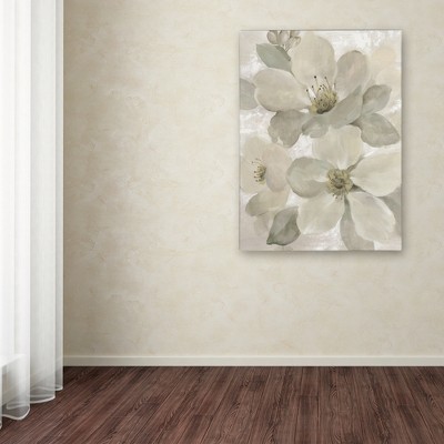 Silvia Vassileva White Floral Canvas Art with Floater Frame