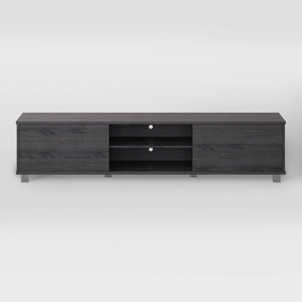 Photos - Mount/Stand CorLiving Hollywood TV Stand for TVs up to 85" with Doors Wood Grain Dark Gray - Cor 