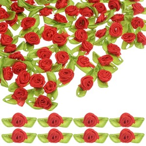Unique Bargains Mini Ribbon Roses Fabric for Crafts Wedding 200 Pcs - 1 of 4