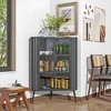 VYNXARIA Modern 3-Tier Corner Storage Cabinet with Glass Doors & Removable Shelves ¨C Space-Saving Organizer for Kitchen, Bathroom & Living Room - 2 of 4