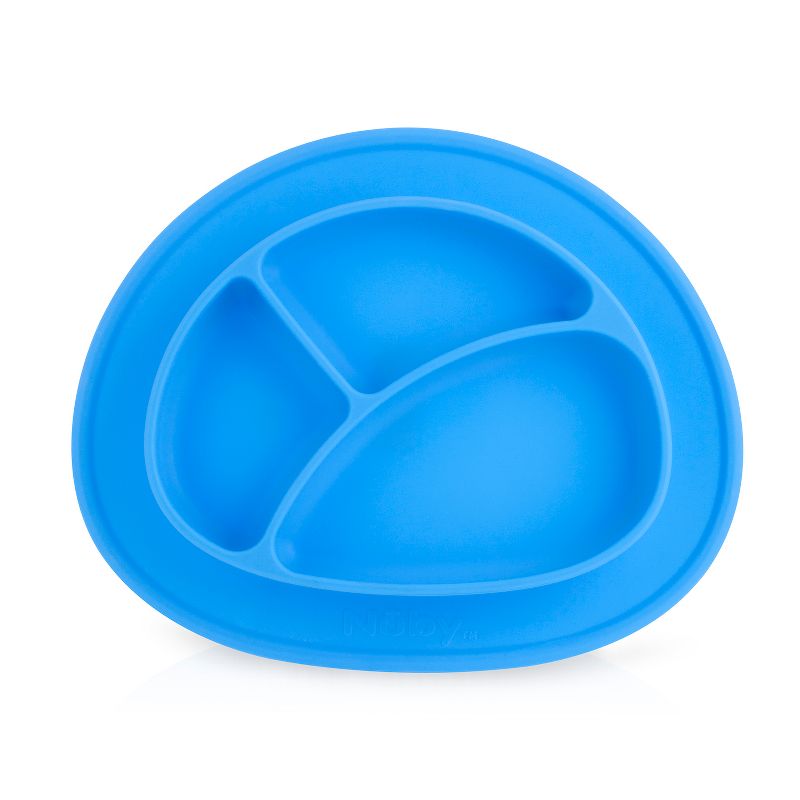 Nuby Oval Sectioned feeding mat - Blue, 1 of 5