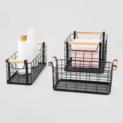 Organizing Essentials 10 x 7.5 Rush Basket With Metal Frame