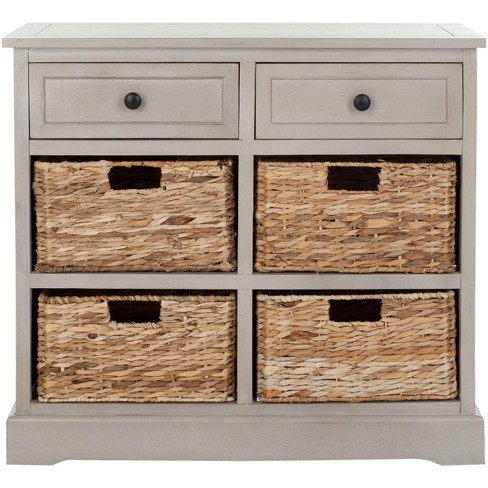 Safavieh Keenan Wicker Basket Storage Cabinet