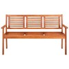 vidaXL 3-Seater Patio Bench 59.1 in. Solid Wood Eucalyptus - 2 of 4