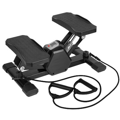 iMountek "Mini Stepper with Resistance Bands & Digital Timer, Max 330.7LBS Load, Quiet Home Workout" BlackGrey