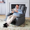 22" Rocker Swivel Recliner Chair with Side Pocket and Cup Holder, Comfortable Lazy Recliner for Living Room, Bedroom, Nursery - 2 of 4